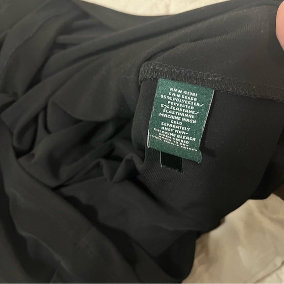 Lauren Ralph Lauren Women’s Classy Black Jersey Stretch Cowlneck Dress Size 8 - Picture 3 of 9